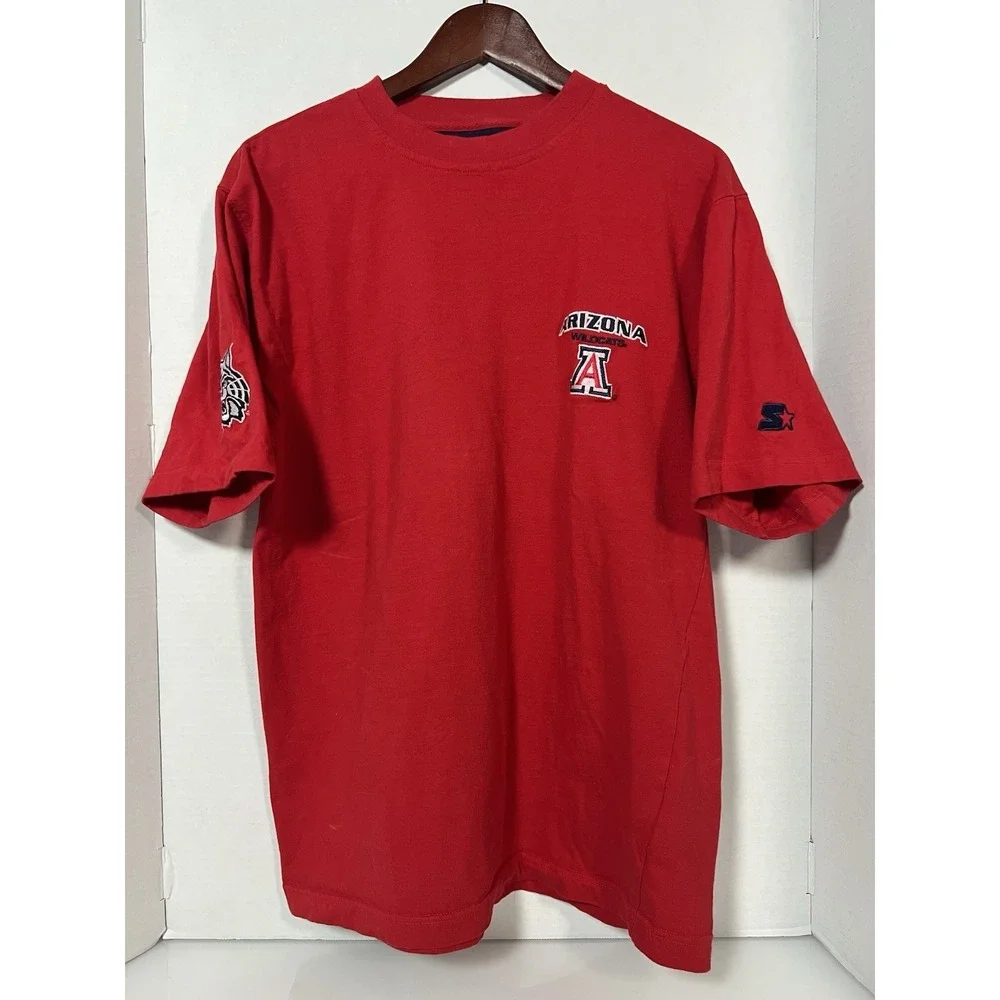 Men Team Starter Short Sleeve T-shirt University Of Arizona, Stitched Logo M 035